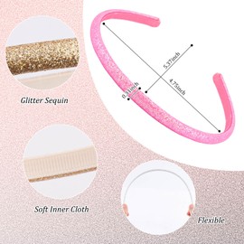 Tihebax 10 Pcs Headbands for Girls Kids Toddler Headbands Glitter Sparkly Girls Headband Non Slip Hairband for Toddler, Kids, Girl Hair Accessories Daily Outfits, Back to School