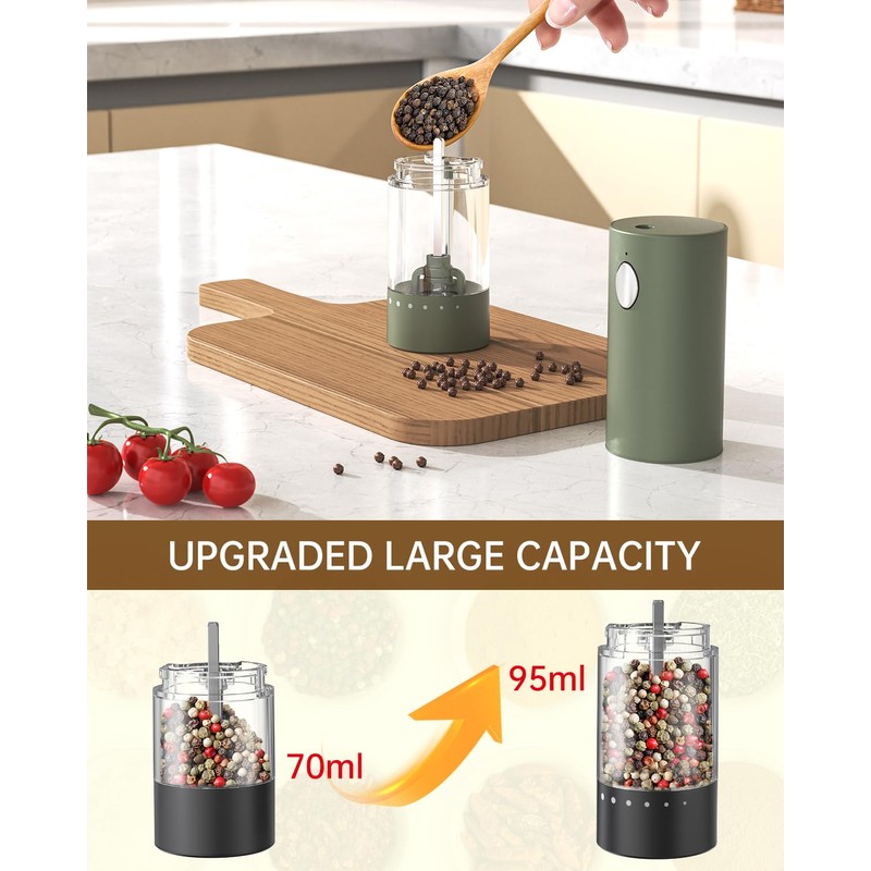 CIRCLE JOY Electric Salt and Pepper Grinder Set Rechargeable Salt