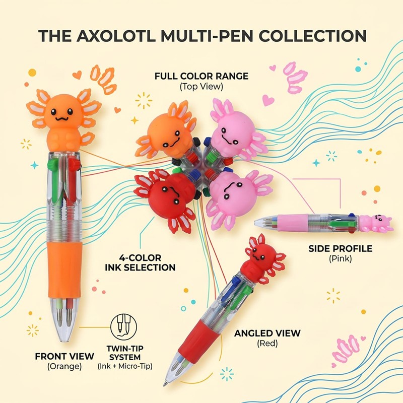 houlishu Mini Multicolor Ballpoint Pens, 25 Count Colorful Writing Pens