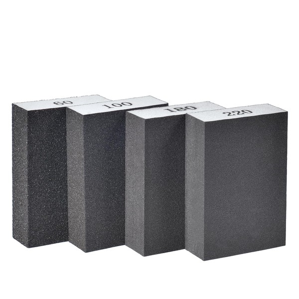 Flintronic 4PCS Sanding Blocks, 60/100/180/220 Sanding Sponges Coarse and Fine,