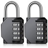 Combination Padlock 4 Digit Resettable Code Lock Locker Locks Outdoor Weatherproof Padlock for Gym School Locker Gate Shed Fence Gate Cabinet Toolbox, 2 PCS