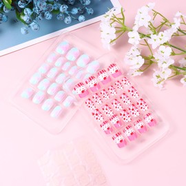 KESYOO 4 Box Fake Nails Kids Press Nails Short Fake Nail Tips Kids Fake Nails Natural Nail Tips Short Fall Nail Kick