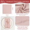 50 Pack Pink Cloth Napkins Cotton Linen Napkins Bulk 16