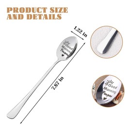 Pawpaw Grandpa Christmas Birthday Gifts from Grandkids Grandchildren Good Morning Pawpaw Engraved Spoon for Grandpa Grandfather Funny Retirement Gifts for Pawpaw Grandfather