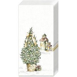 IHR Ideal Home Range Pocket Tissues 4-Ply Facial Tissue Pack, 10-Count, Simple Season Welcome (Cream), 1-Pack Only