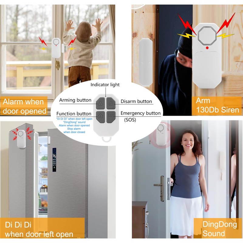 EverNary Door Window Alarm When Opened for Home Security with