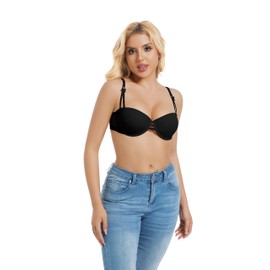 Women's Cotton T-Shirt Bra, Comfortable Fit, Steel Ring Support, B and C Cups (US, Cup Band, B, 38, Black)