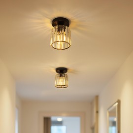 ANWIO Light Fitting,Ceiling Lights Living Room,Kitchen Lights Ceiling,E27 Light Shade Ceiling,Black Chandelier,Morden Crystal Ceiling Light,Lounge Lights Ceiling (LAMP DIAM 13.5 CM)