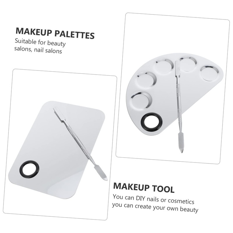 Baluue 2 Stainless Steel Makeup Spatulas Shimmer Coverage Foundation Palette