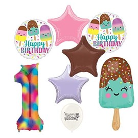 Ultimate Ice Cream Bar 1st Birthday Party Event Bouquet of Balloons