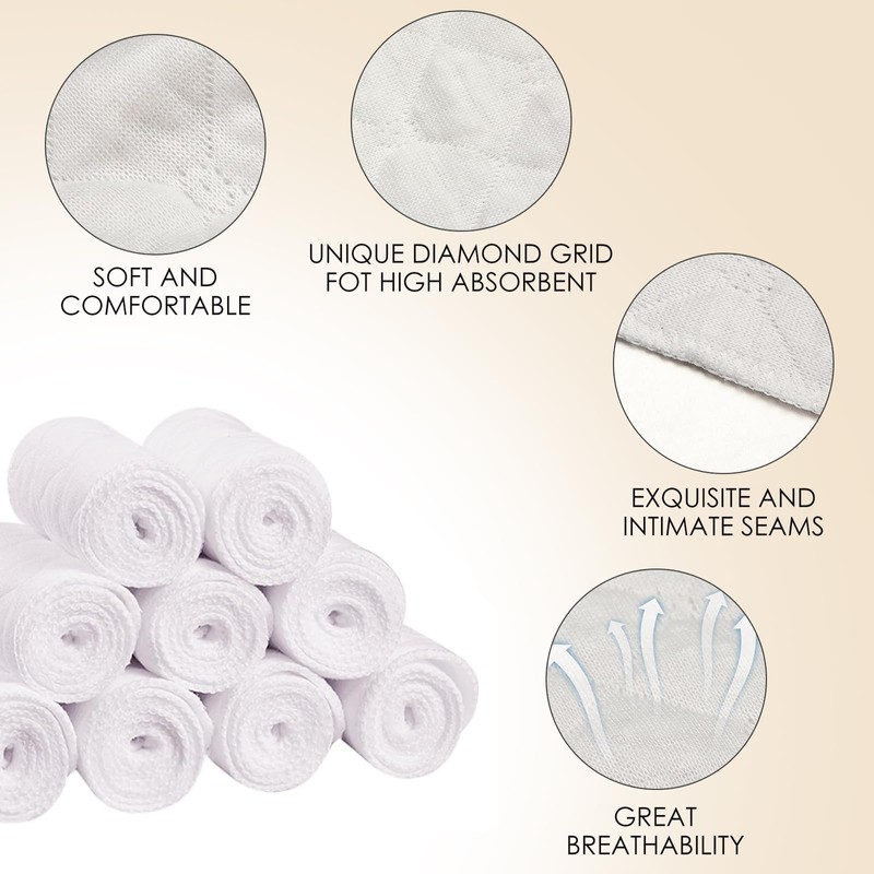 CECOMBINE 10 Pcs Cotton Bra Liners Under, Reusable Under Bra