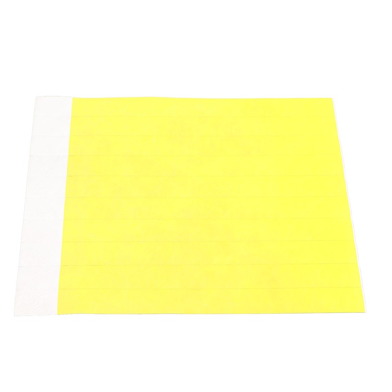 500PCS Paper Wristband Yellow Bracelets Disposable Waterproof Tear Resistant Paper