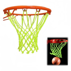 Loopunk Heavy Duty Glow-in-The-Dark Basketball Net, Luminous Self-Luminous Frame for Outdoor Play at Night, Training (Fruit Green)