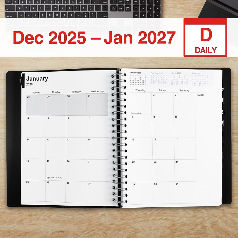 Staples 2026 Four‑Person Daily Appointment Book, 8" x 11", Hourly