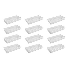 YBM Home White Mesh Drawer Cabinet and or Shelf Organizer Bins, School Supply Holder Office Desktop Organizer Basket (12, 6x12x2 Inch)