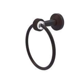 Allied Brass PB-16G Pacific Beach Collection Groovy Accents Towel Ring, Venetian Bronze