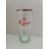 Vintage 1960's Carlsberg beer red crown Logo gold rimmed Pilsner