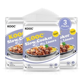 KOOC Slow Cooker Liners 8"x11" 30 Count Mini Size Disposable Pot Liners Cooking Bags Fit 0.65 qt to 1.25 qt Pot BPA Free Fresh Locking Seal Design