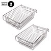 Home-Complete 2 pcs 16"x12" Large Stackable Wire Baskets, Organizer Stacking