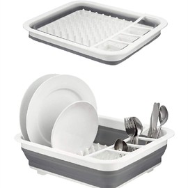 Ahyuan Collapsible Dish Drying Rack RV Accessories Camper Accessories for Inside Kitchen Collapsible Drying Dish Storage Rack Camper Accessories for Travel Trailers (Normal)