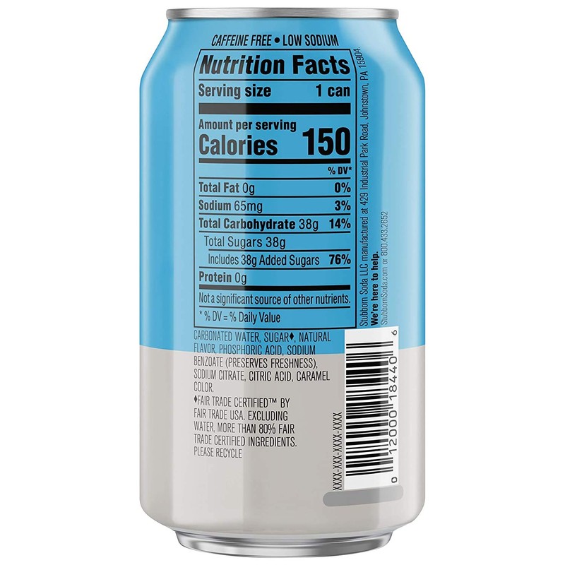 STUBBORN SODA, Agave Vanilla Cream Soda, 12oz Cans (12 Pack)