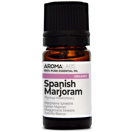 BIO - Spanish Marjoram Essential Oil - 5mL - 100% Pure, Natural, Chemotyped and AB/Cosmos Certified - AROMA LABS (French Brand)