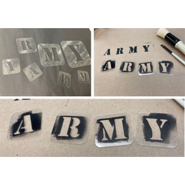 Army Letter Stencils - Reusable Alphabet Stencils - Paint Your Own Army and Military Signs - Army Stencil Font (3 INCH)