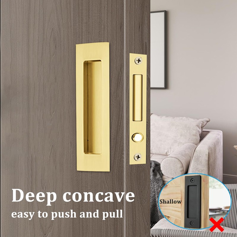 Dontay Sliding Pocket Door Handles, 304 Stainless Steel Non Locking