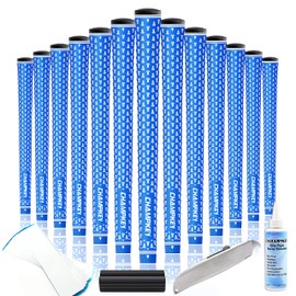 CHAMPKEY Y-360 Rubber Golf Grips 13 Pack Come with All Repair Kits - All Weather Performance, High Feedback and Traction Golf Club Grips（Midsize,Blue）