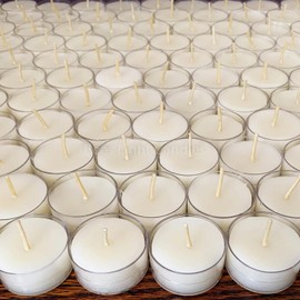 White Tealight Beeswax Candles BULK 100% Natural Handcrafted USA / 6/12 / 25/50 / 75/100 / 200 / Tea Lights Wedding Event Party Honey (12 Tealights+Cup+Box)