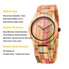 BEWELL Wooden Watches Handmade Natural Colorful Bamboo Wooden Watch Analog
