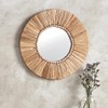 47th & Main Boho Beaded Round Wood Wall Mirror, 31-Inch