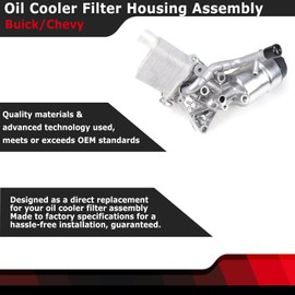 Engine Oil Cooler Filter Housing Assembly Fit For 1.4L Chevy Cruze 2011-2016 Sonic 2012-2020 Trax 2015-2021 For Buick Encore 2013-2021 Replace 55566784