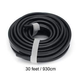 30 feet Dust Protection Soft Cover Seal Strip,6mm T/V Slot 2020 Series Aluminum Extrusion Profile Dustproof Flat Seal Strip,930cm Strip and 24Pcs Plain Plastic End Cap (Black)