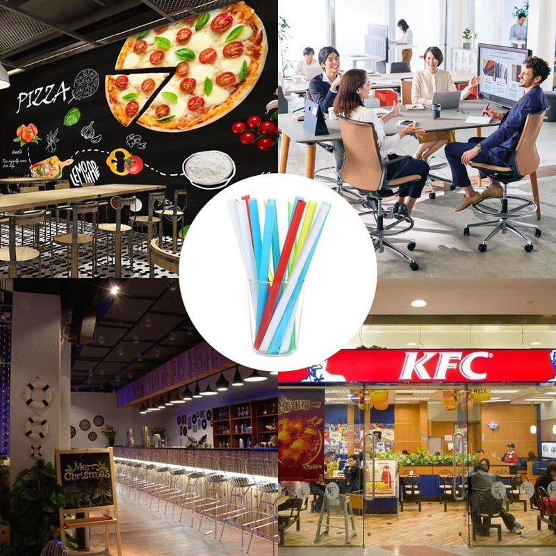100pcs Straws Tapioca Straws 25*1.1cm Disposable Straws Plastic Straws Milk