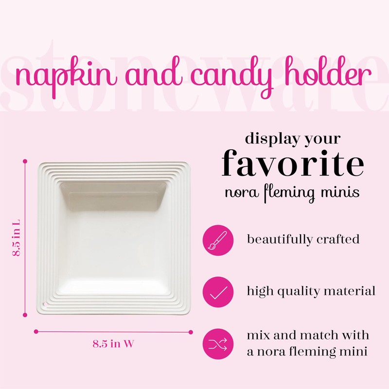 Nora Fleming pinstripes napkin and candy holder