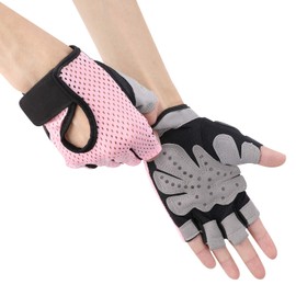 XGOPTS Gym Training Gloves Pink Lifting Gloves For Workout Fitness Half Finger Non-Slip Sports Protective Gloves For Driving Climbing Unisex