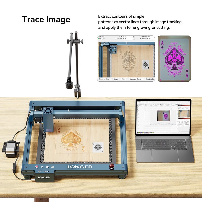 Longer Lightburn Camera for Laser Engraver,5MP Precise Positioning,740 * 560mm