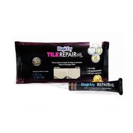 MagicEzy Tile RepairEzy (Black) - Porcelain Glaze Repair Filler - Fix Chips and Holes in Tiles Fast - Floor and Wall Tiles, Tubs, Showers, China