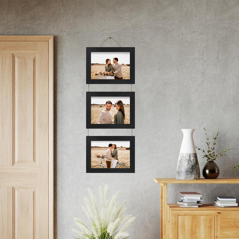Rexllon 4x6 Wall Hanging Picture Frames Collage with 3 Opening