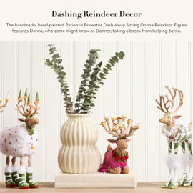 MACKENZIE-CHILDS Patience Brewster Dash Away Figurine, Christmas Home Decor, Sitting Prancer Reindeer Figure