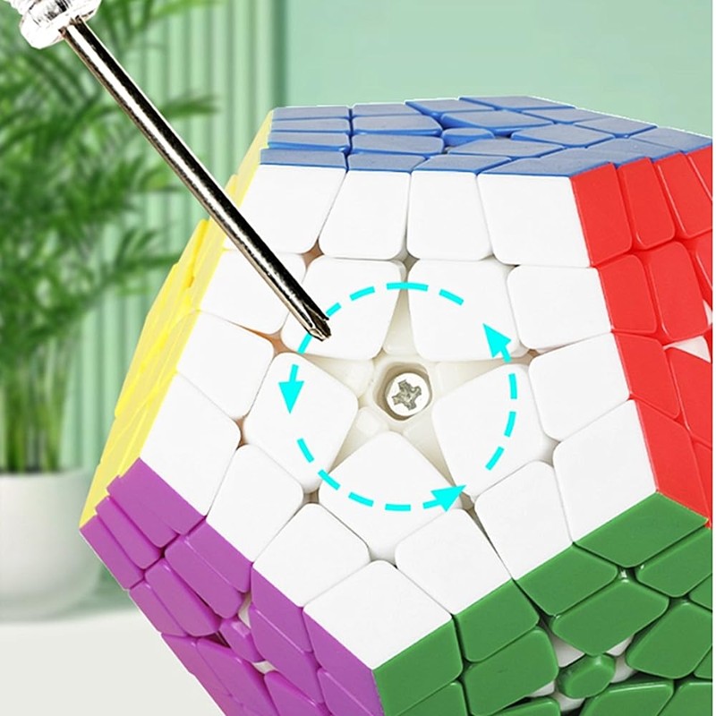 XMDCuber Megaminx 4x4 Stickerless Puzzle Cube, 4x4 Dodecahedron Speed Cube