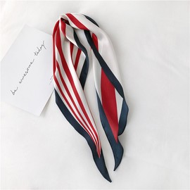 AruiLeo 2PCS Satin Silk Angular scarf For Handbags Silk Head Handle Ribbon Scarfs For Hair Fashion Skinny Scarves For Women Gift (Wine yellow)