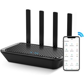 WiFi Router- AC2100 Dual-Band Smart Wi-Fi Router Upgrades to 2033 Mbps (5G) High-speed, Features MU-MIMO, 4 Gigabit LAN Ports, ONE SSID, Parental Control, Lifetime Internet Security for Video & Gaming