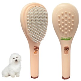 FERMALIFE - Puppy Brush for Small Dogs - Soft Dog Brush for Yorkies, Maltipoos & Shih Tzus - Gentle Grooming Tool for Easy Pet Hair Removal - Compact & Travel-Friendly Design (White)
