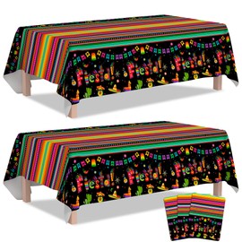 Mexican Fiesta Party Tablecloth, 3pcs Cinco de Mayo Table Covers & Cinco de Mayo Fiesta Tablecloth, for Mexican Fiesta Party Decorations