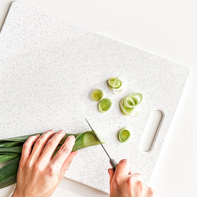 Dexas PolyCoconut EVOLV Poly Cutting Board with Natural Coconut Shells,