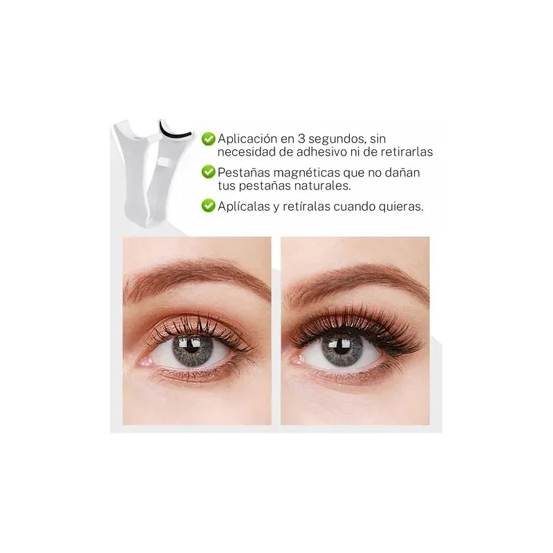 Kit De Pestaras Magneticas Reutilizables Con Aplicador 2pars