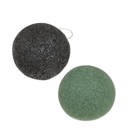 Baluue 4Pcs Half-Dome Konjac Facial Sponges Soft Exfoliating Face Cleansing Tool for Gentle Skin Care for Home and Travel