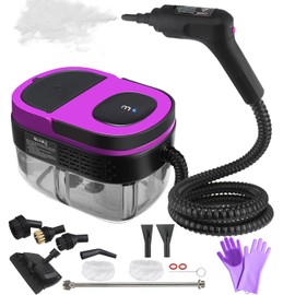 Steam Cleaner for Home, 2500W Handheld Steam Cleaner, 1.6L Water Tank, 3 Levels Adjustable Handle, Portable Cleaning Steamer for Home, Car Detailing, Bed Bugs, Furniture, Couch, Grout - Purple